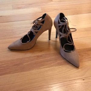 Jeffrey Campbell Tan Lace Up Pumps